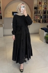 Merwish Siyah Brode Prenses Elbise