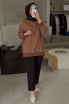 Tıg Trıko Camel Taşlı Çiçek Desenli Tunik 4010