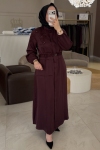 Lıssmore Bordo Boncuk İşleme Kemerli 6186 Elbise