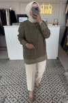 Yeşil Ribanalı İpek Tunik