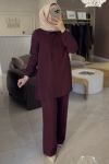 Nuss Mürdüm Taşlı Pantolonlu Takım 1019