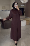Lıssmore Bordo 5966 Düğme Detaylı Elbise