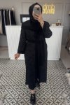 Siyah İşleme Detaylı Uzun Kap 6041