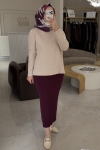 Nuss Bordo Triko Kalem Etek - 013