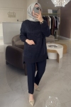 Nuss Lacivert 3003 İpek Tunik