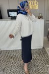 Beyaz Volanlı Bluz