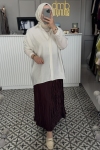 Beyaz Tensel Rahat Gömlek-3001