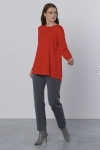 Nuss Kırmızı Kısa Oval Kesim Tunik-902