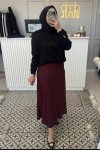 Siyah Saten Desen Detay Gömlek