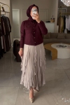 Nuss Bordo Boncuk İşleme Hırka 600