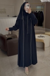 Nuraa Collections Lacivert Gece Model 4Lü Abaya Set