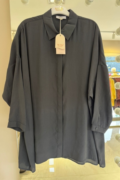Nuss Siyah Tensel Rahat Gömlek-3001