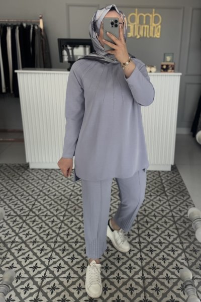 Lila Metal Drop Süs Takım