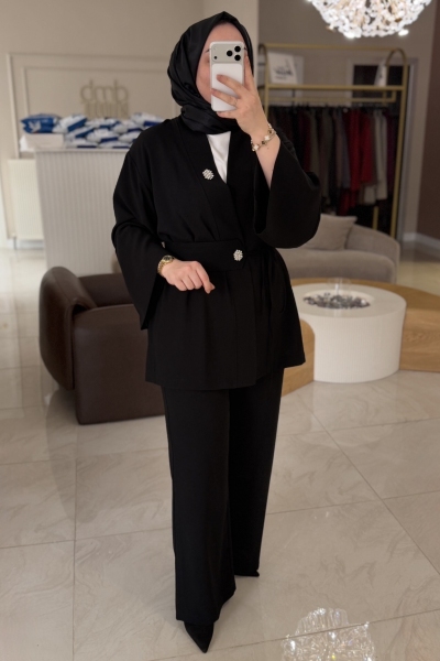 Merwish Siyah Elegance Takım