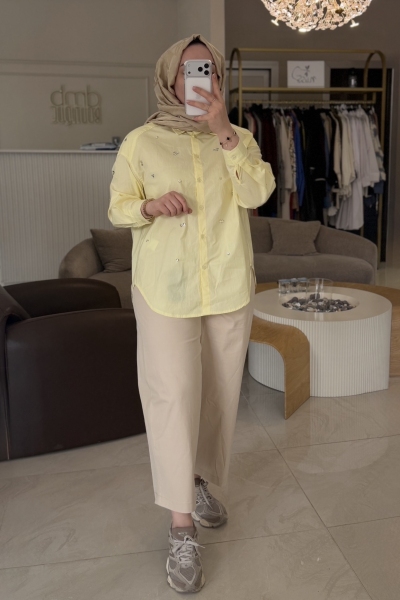 Ghisa Sarı Taş İşleme Gömlek