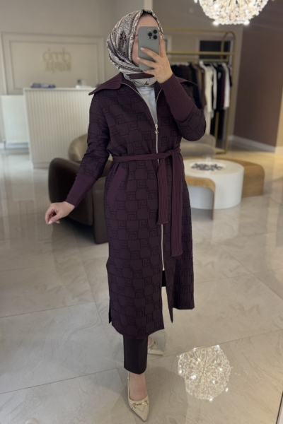 Bordo Triko Geçişli Kap 6004
