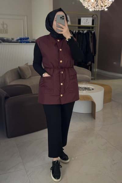 Merwish Bordo Hue Şişme Yelek 1571