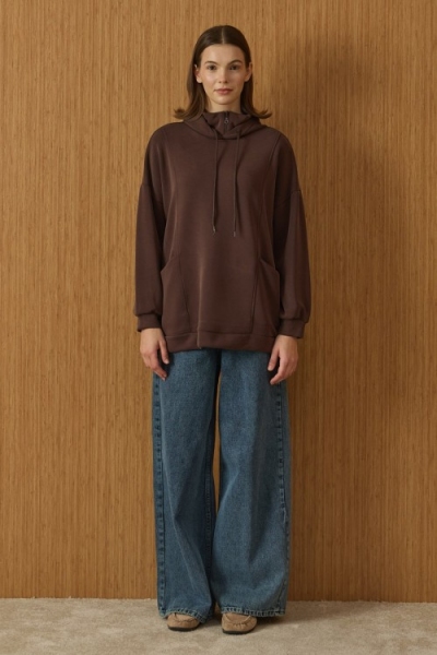 Merwish Kahverengi Soı Modal Sweatshirt 1965