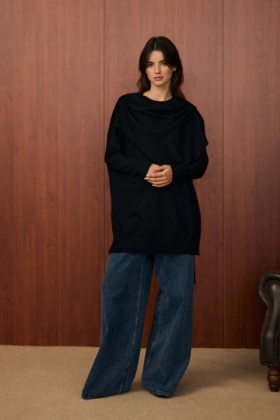 Merwish Siyah Meryy Triko Tunik 1506