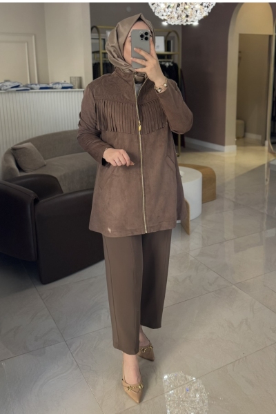 Nuss Kahverengi Süet Püskül Kap 6028