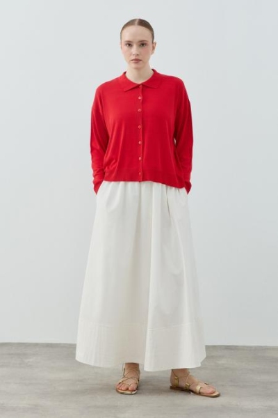 Merwish Kırmızı Basıc Hırka 1791