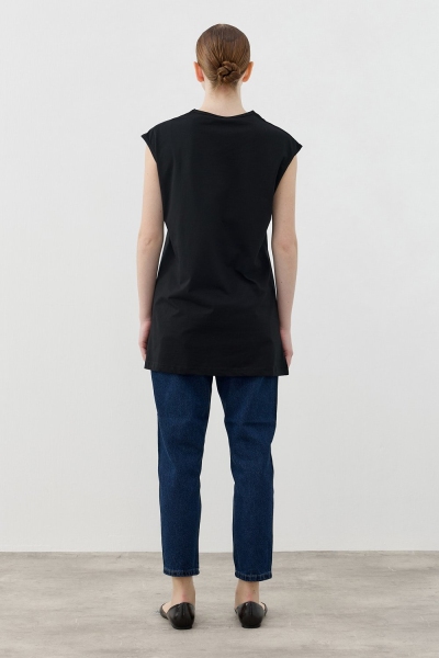 Merwish Siyah Kolsuz Tshirt 1810