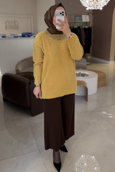 Nuss Hardal Taşlı Kazak 7003