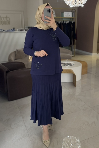 Nuss Lacivert Etekli Takım 1352