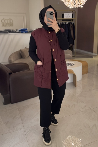 Merwish Bordo Hue Şişme Yelek 1571