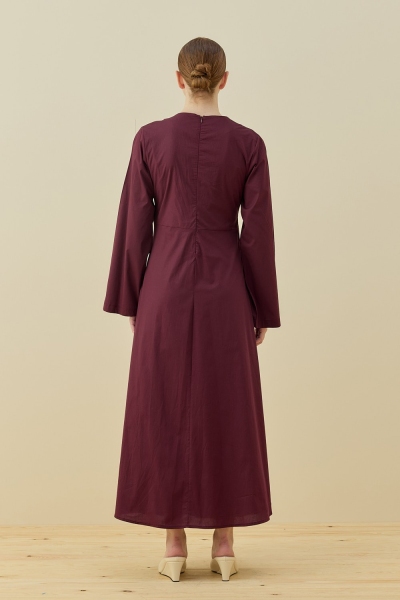 Merwish Bordo Chic Elbise