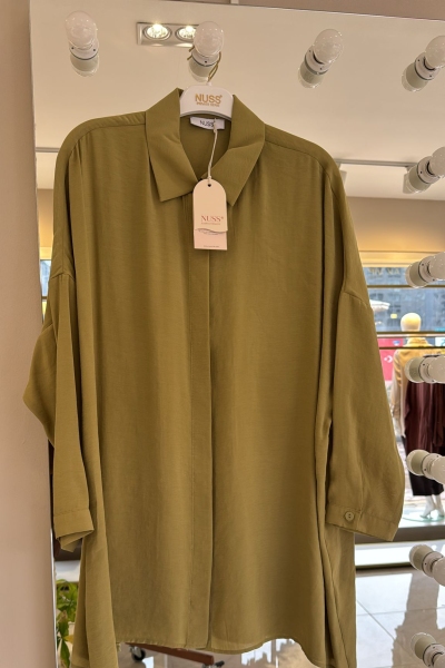 Nuss Olıv Tensel Rahat Gömlek-3001