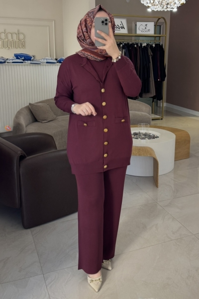 Merwish Bordo Piano Takım 1108