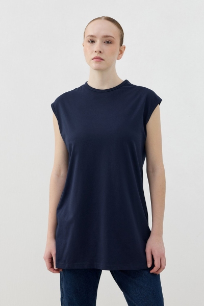 Merwish Lacivert Kolsuz Tshirt 1810