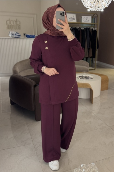 Nuss Bordo Gold Detaylı 1024 Takım