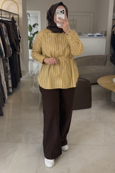 Merwish Kahverengi Western Denim 1767