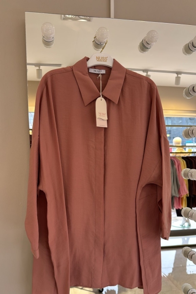 Nuss Nude Tensel Rahat Gömlek-3001