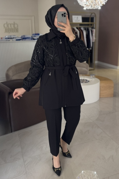 Selinada Karışık Payet İşlemeli Giy Çık 4202