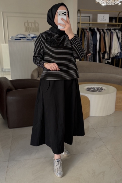 Wennora Siyah İç Elbiseli Sweat Takım