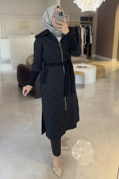 Siyah Triko Geçişli Kap 6004