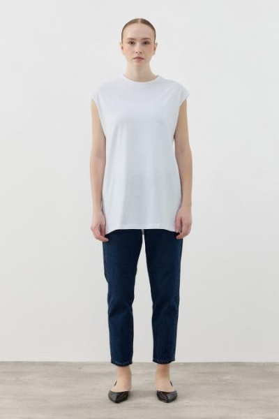 Merwish Beyaz Kolsuz Tshirt 1810