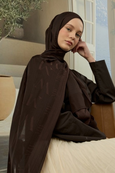 Merwish Kahverengi Mw Elegante Şal 1842