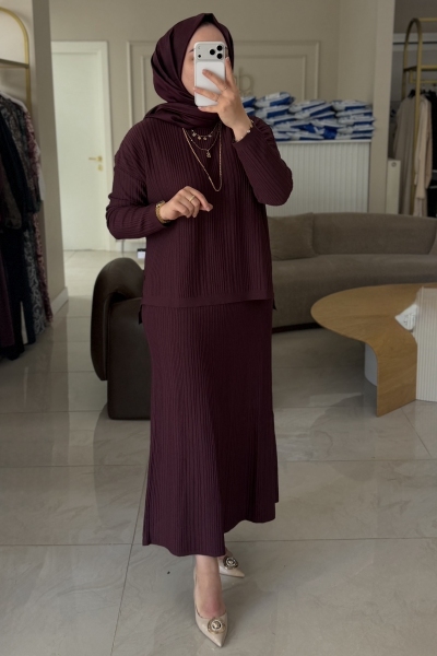 Nuss Bordo Fitilli Merserize Etekli Takım 701