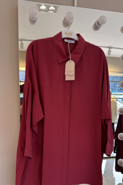 Nuss Red Plum Tensel Rahat Gömlek-3001