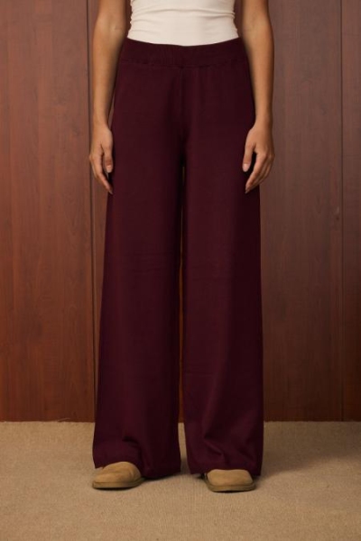 Merwish Bordo Basıc Triko Pantolon 1511