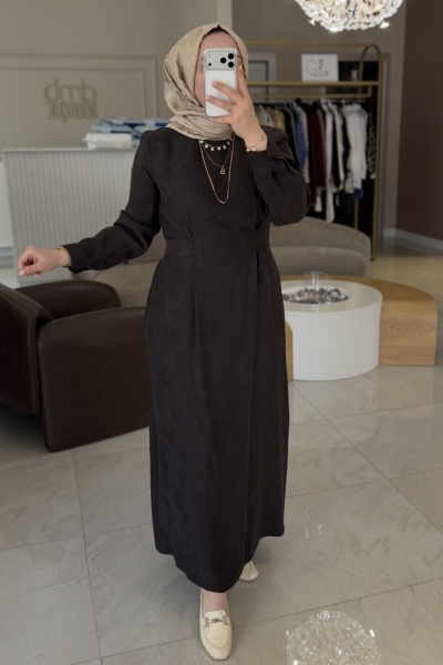 Nuss Acı Kahve Bel Bağlama Detay 2049 Elbise