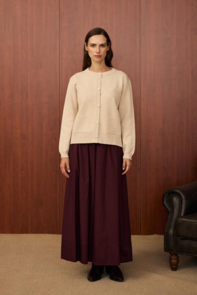 Merwish Bej Bomber Mini Hırka 1557