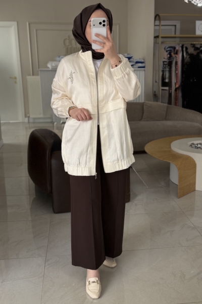 Nuss Ekru Taş İşleme Kap 6043