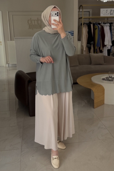 Tıg Trıko Mint Oversize Tunik