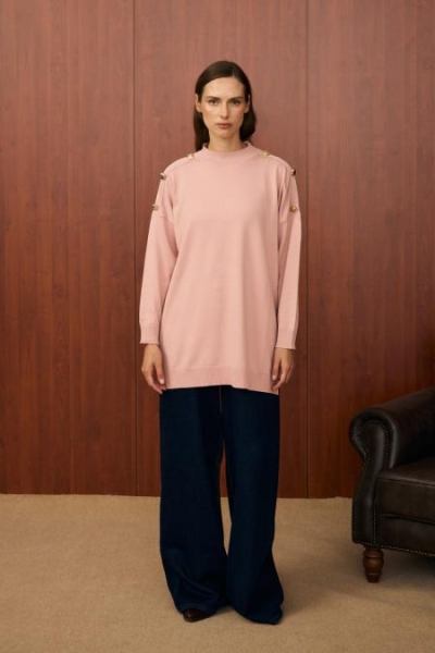 Merwish Pembe Milano Triko Tunik 1501