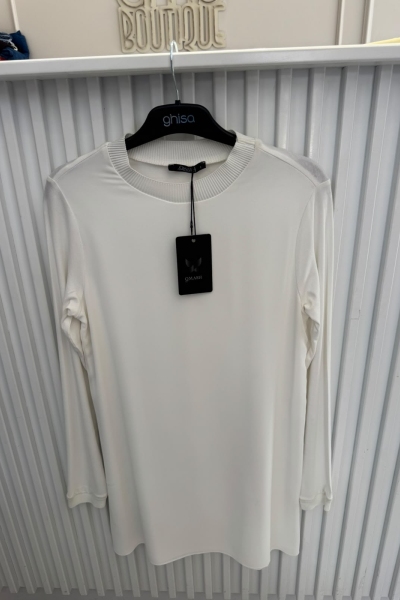 Dmb Butik Ekru Uzun Kol Qmash İçlik